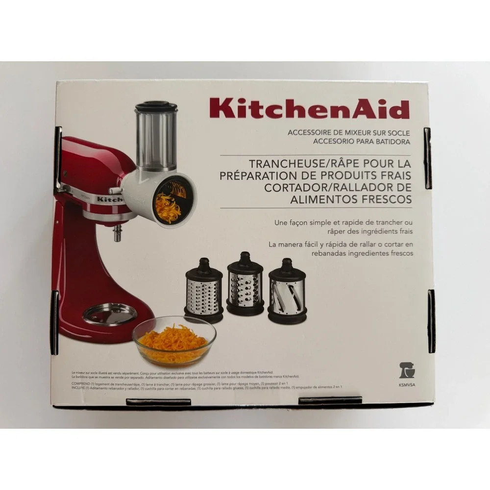 KitchenAid Fresh Prep Slicer Shredder Mixer Attachment White 3 Blades - Open Box